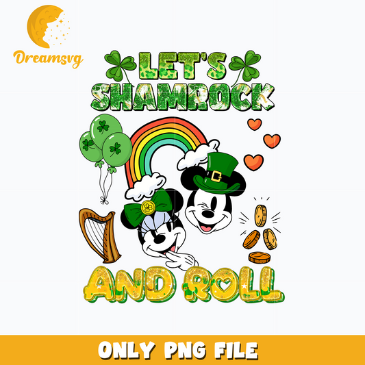 Mickey Let's shamrock and roll patrick's day png