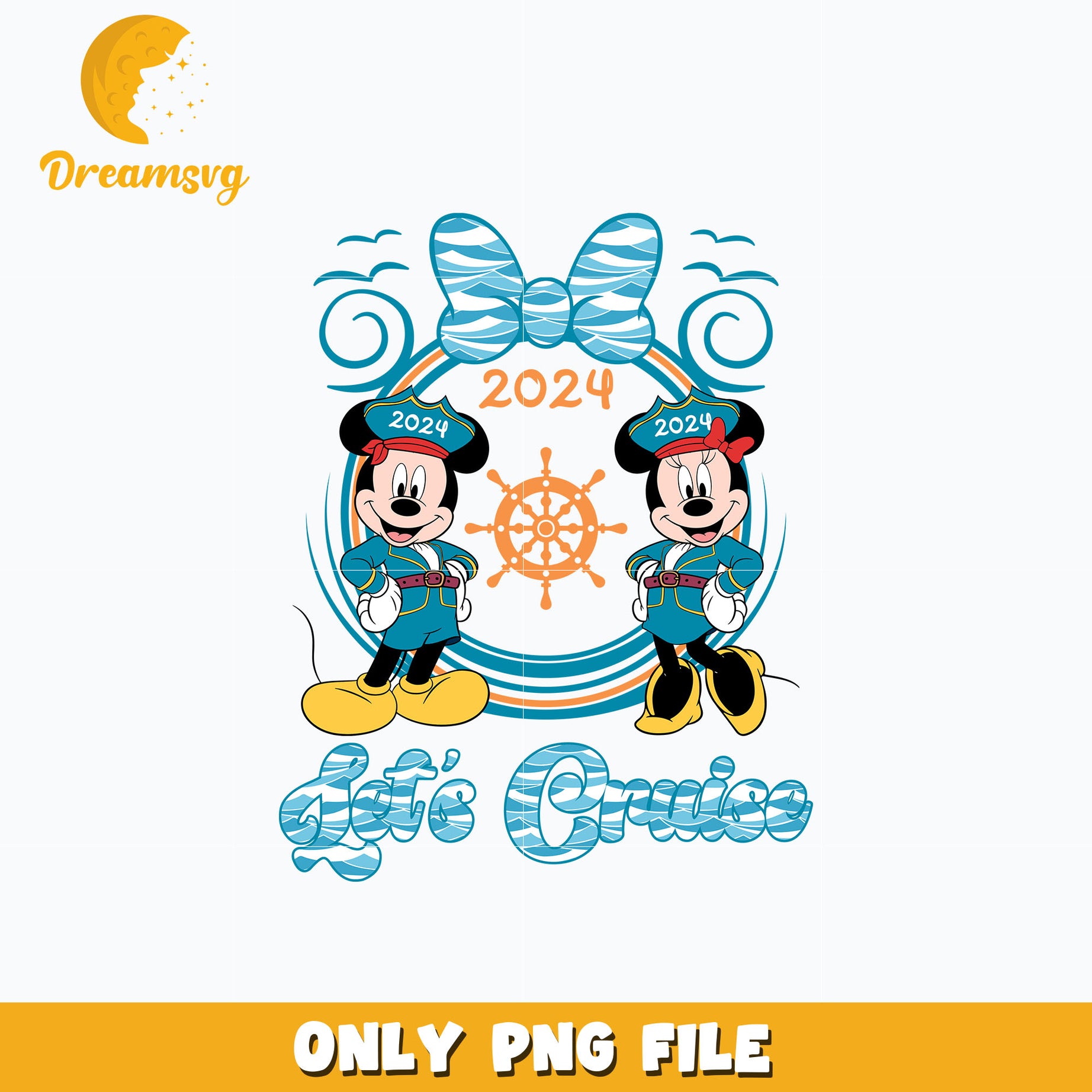 let's cruise 2024 png, mickey minnie mouse png, instant download