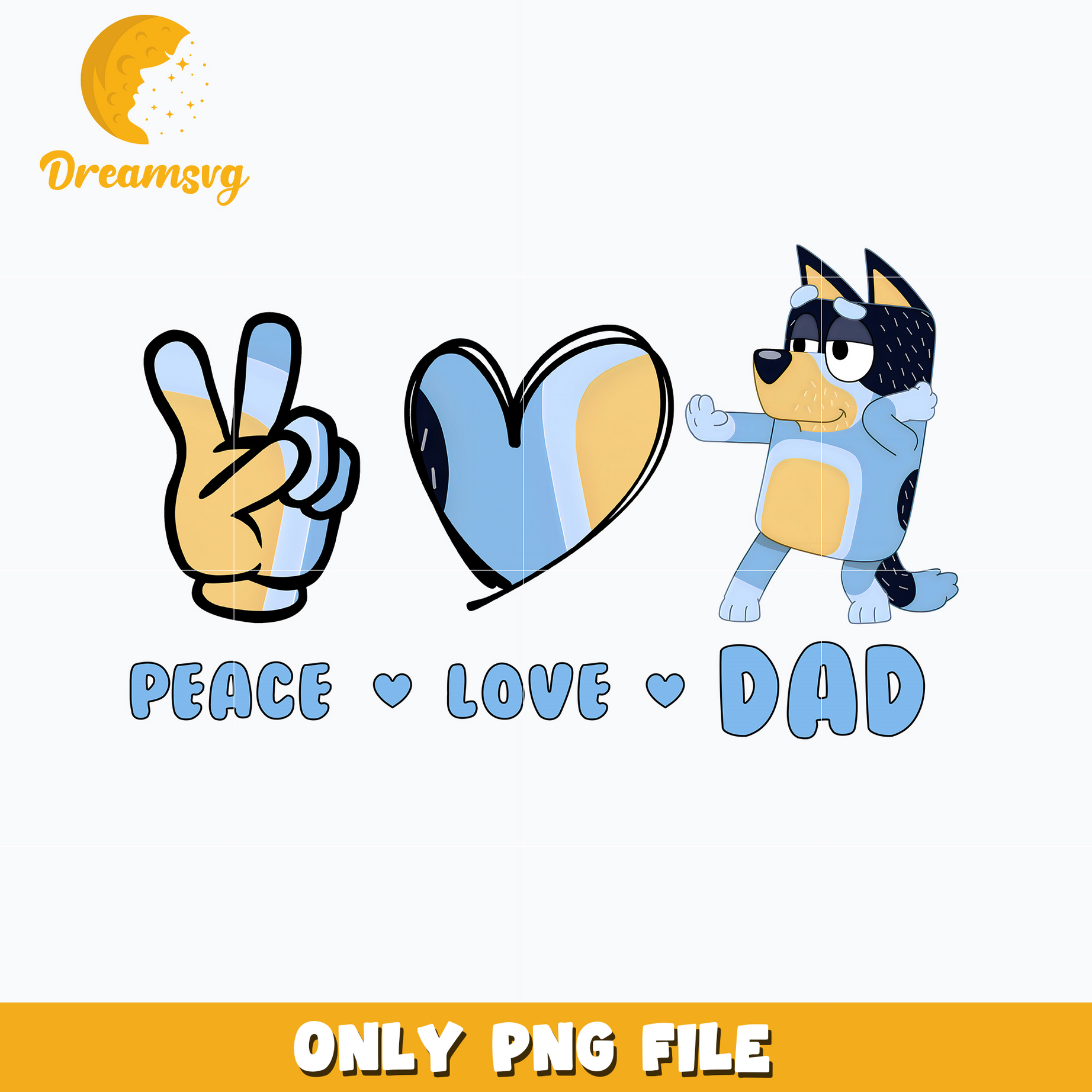 Bluey bandit piece love dad cartoon png