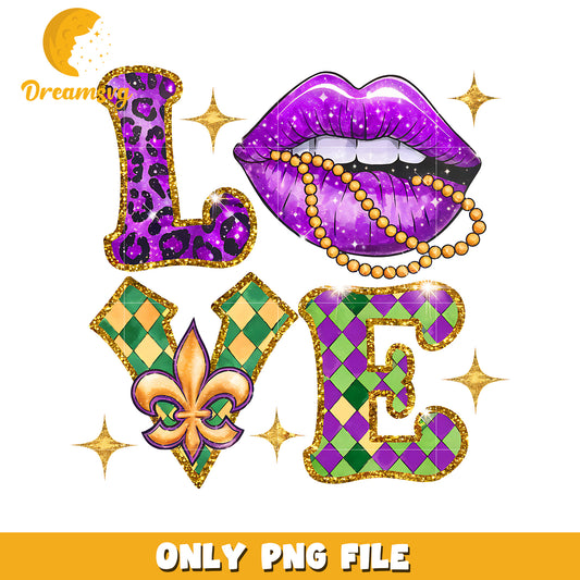 love new orleans logo design png, mardi gras png, lips design png