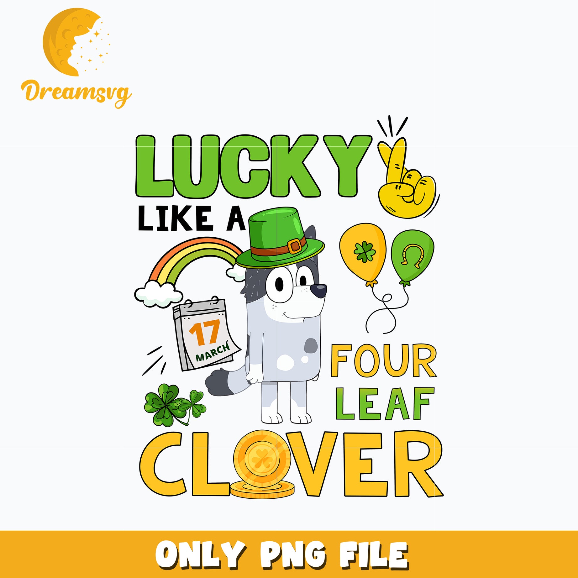 Luck like a Four leaf clover St. patrick's day Png