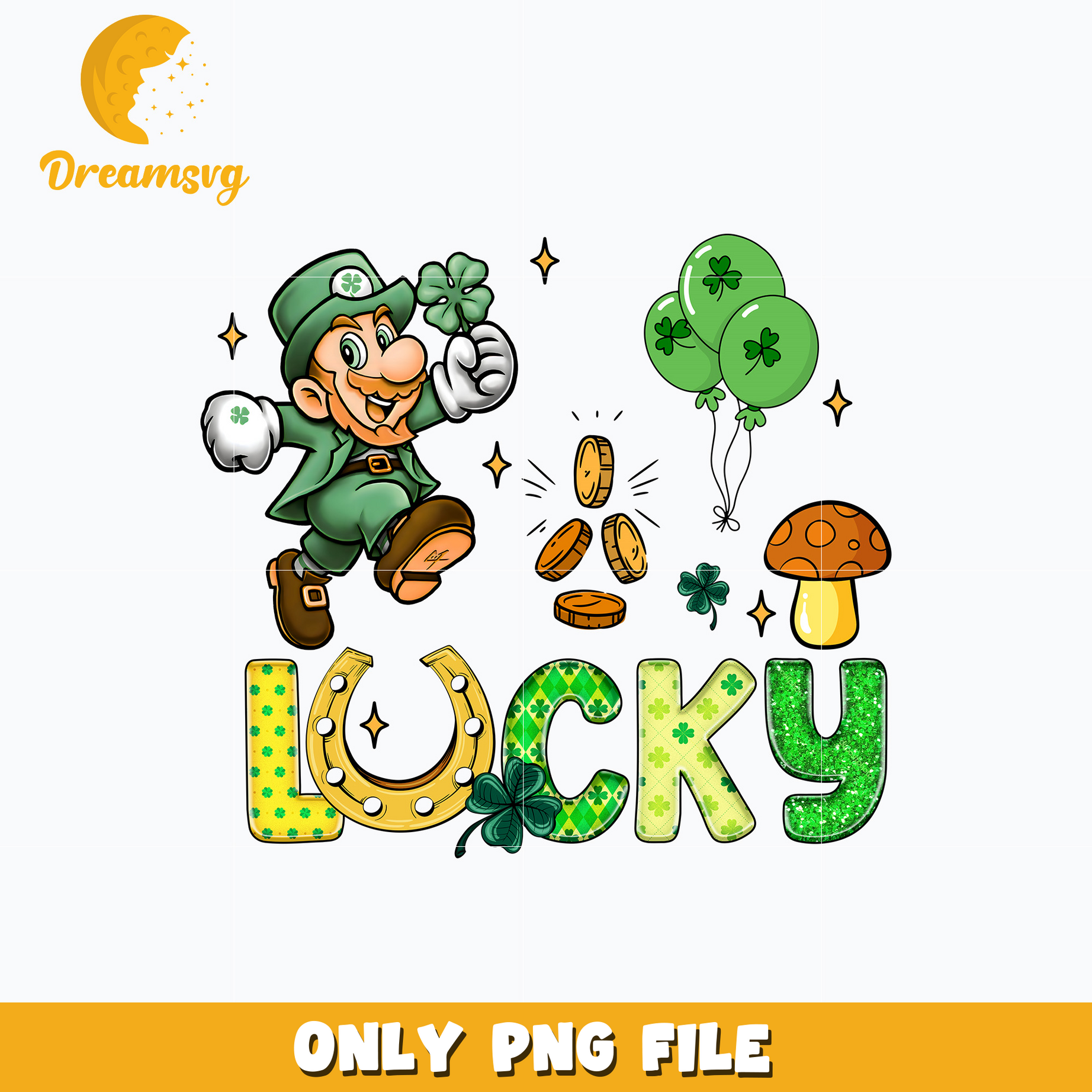 Mario lucky patrick's day png