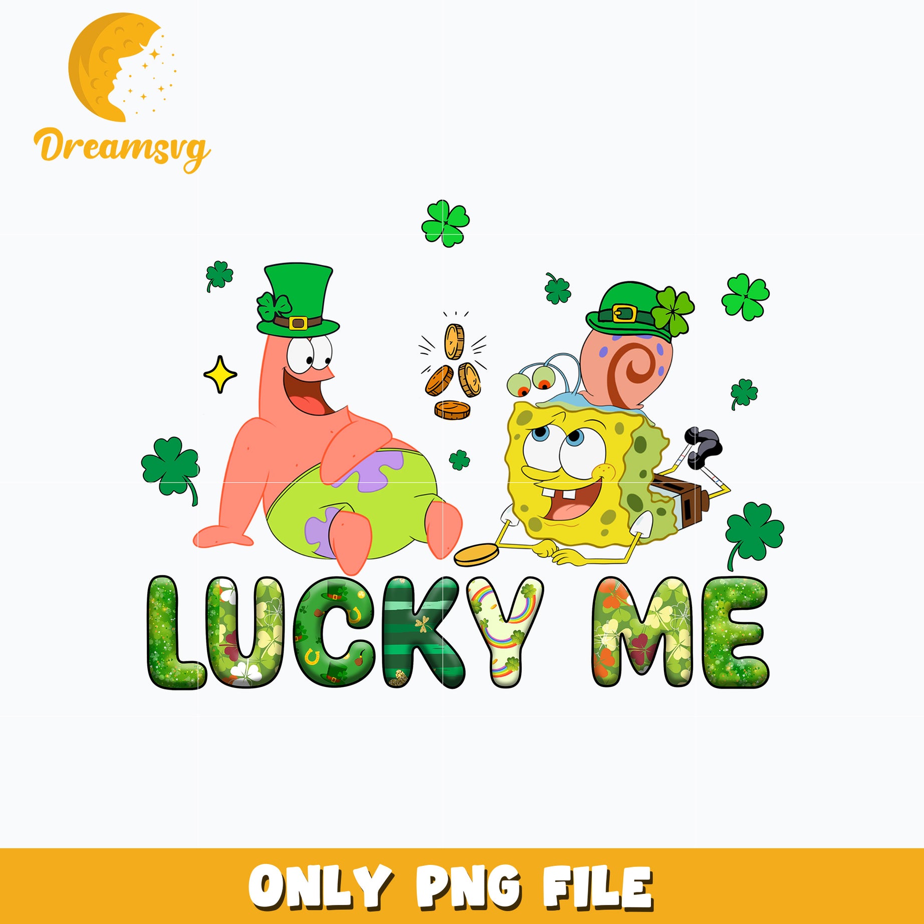 SpongeBob lucky me st. patrick's day Png