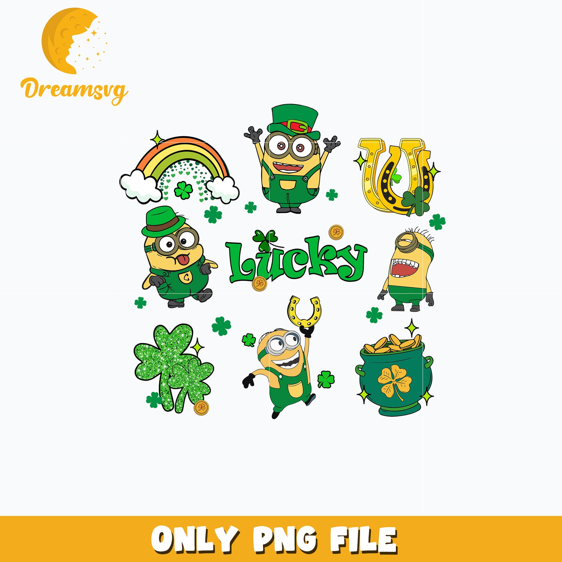 Lucky patrick's day minions Png
