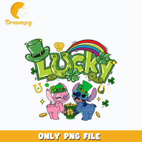 Lucky stitch and angle St. patrick's day Png