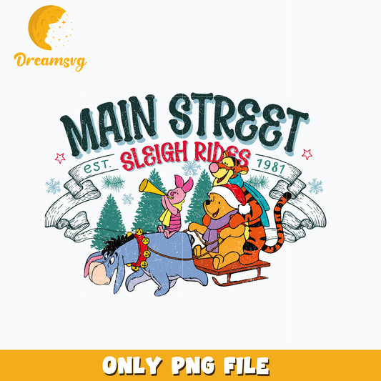 Pooh friends main street Christmas png