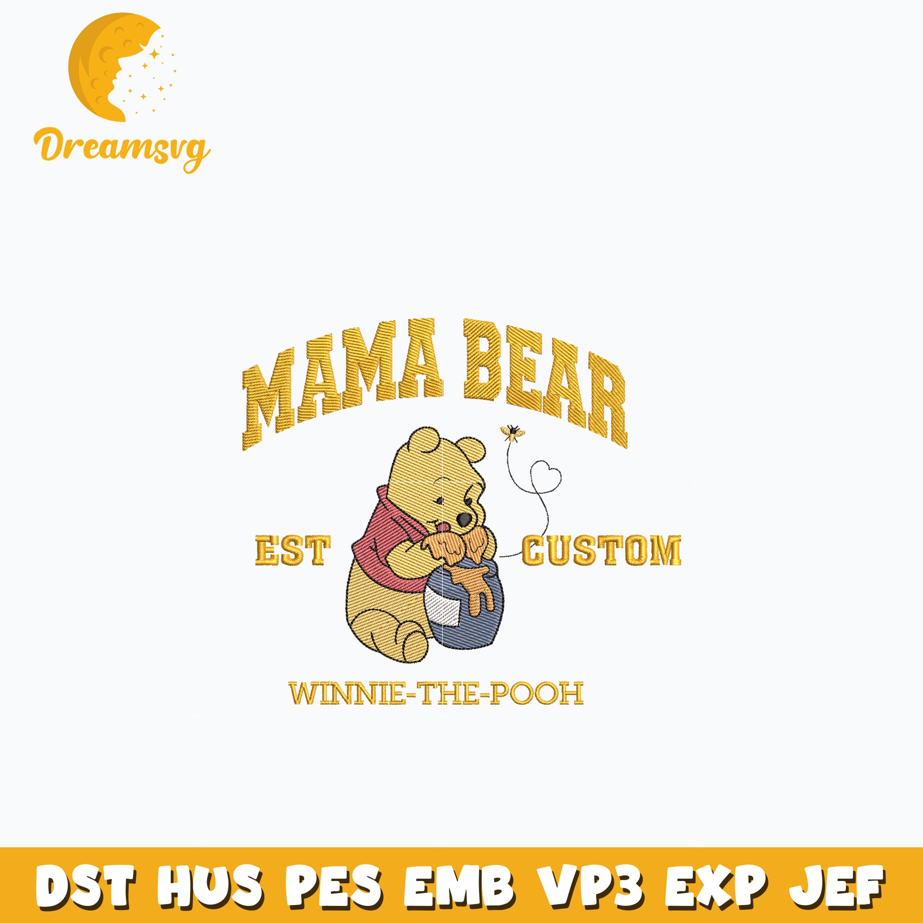 Mama bear est embroidery design, Winnie the pooh embroidery