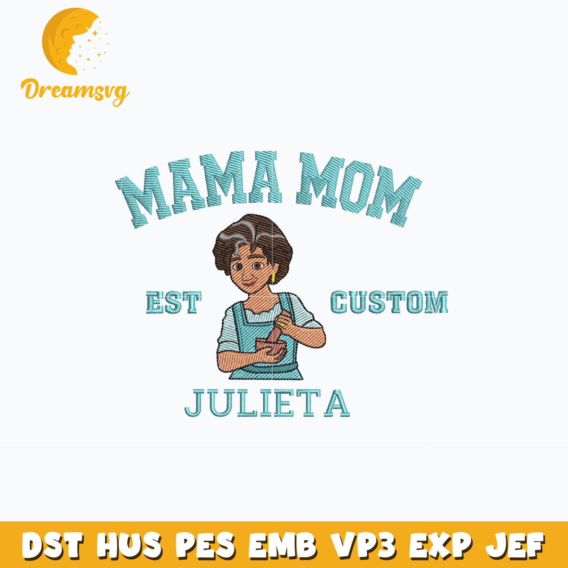 Mama mom est custom embroidery design