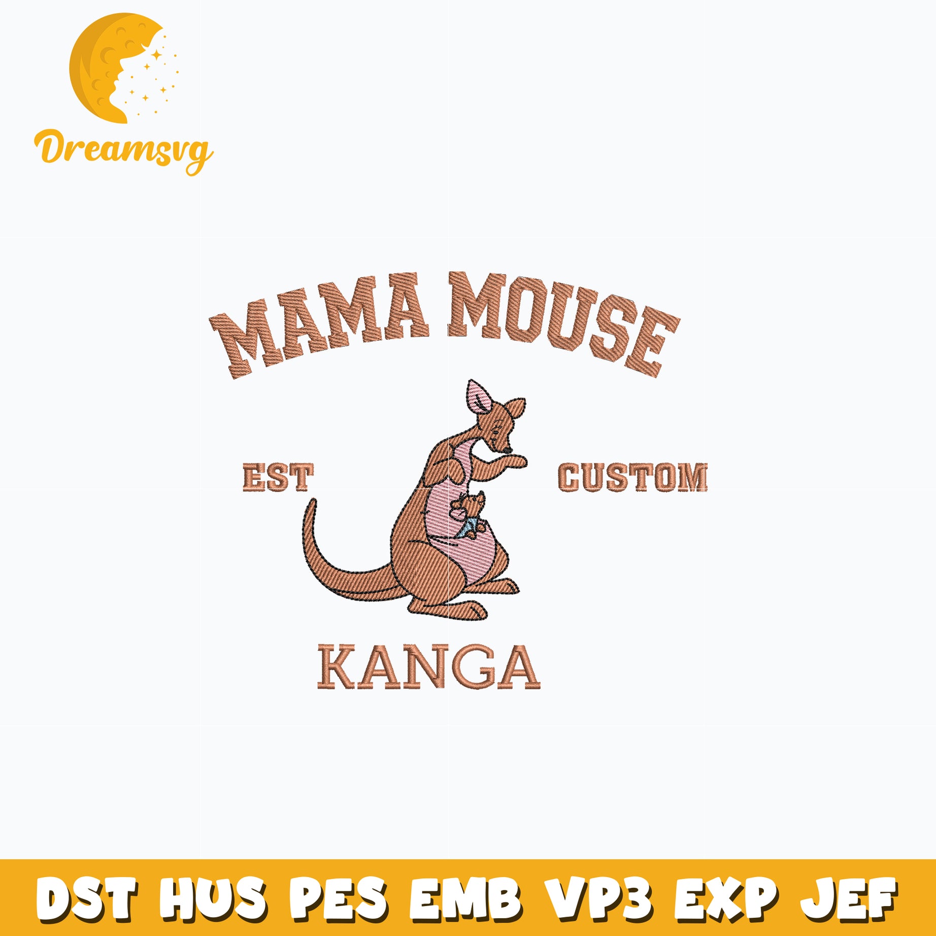 Mama mouse est kanga embroidery design