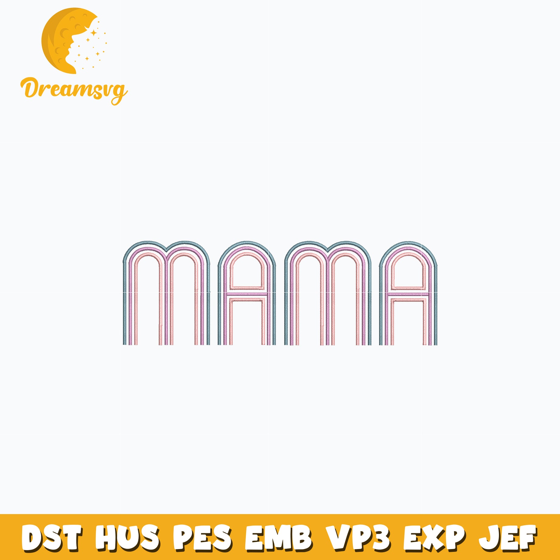 Mama name embroidery design