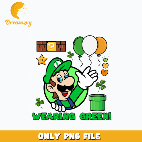 Mario Wearing Green St. patrick's day Png