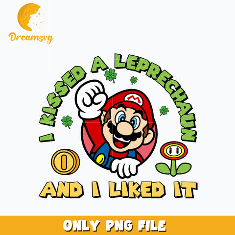 Mario I Kissed a Leprechaun and i liked it Png, st. patrick's day Png