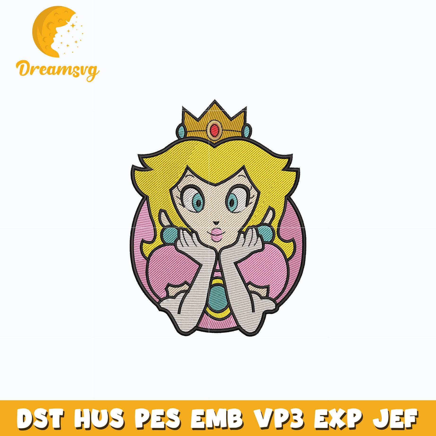 Mario princess embroidery design