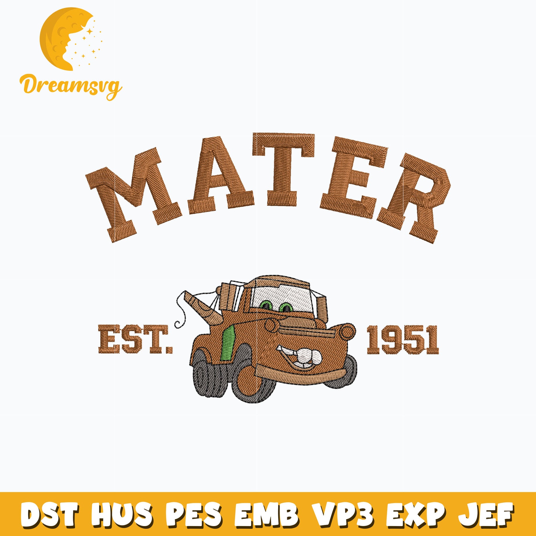 Disney car mater est 1951 embroidery