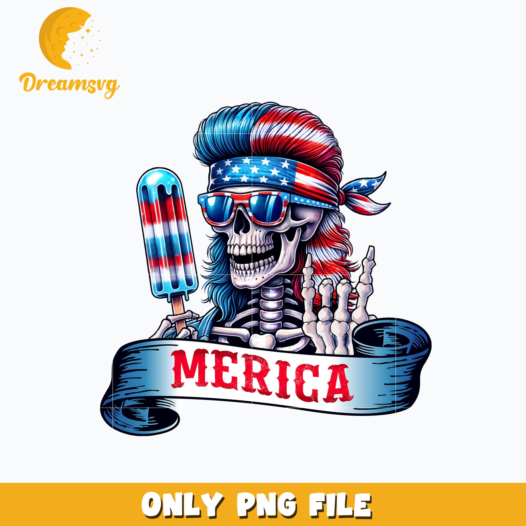 Skeleton Merica Png, 4th of July Png