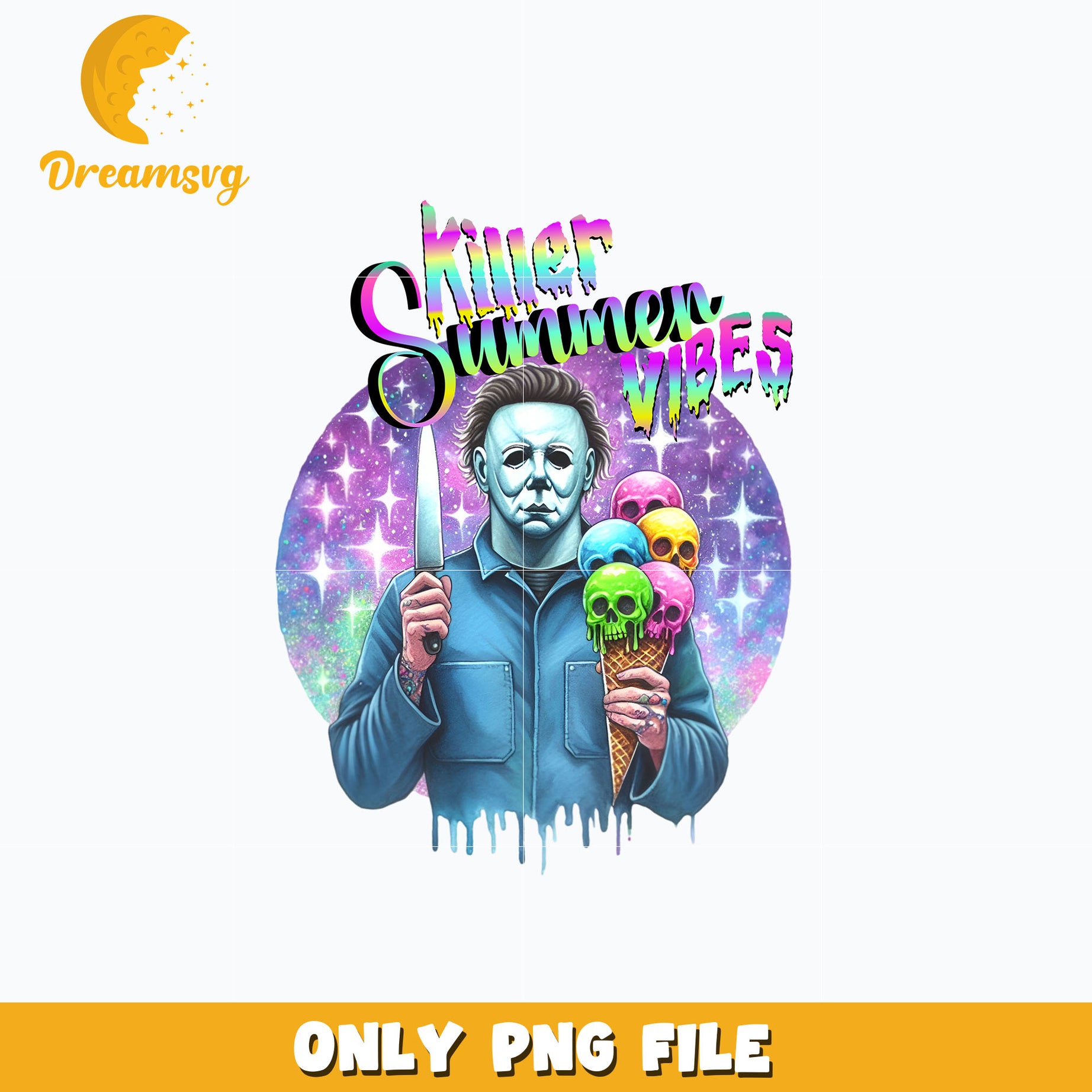 killer summer vibes Michael myers halloween png, instant download