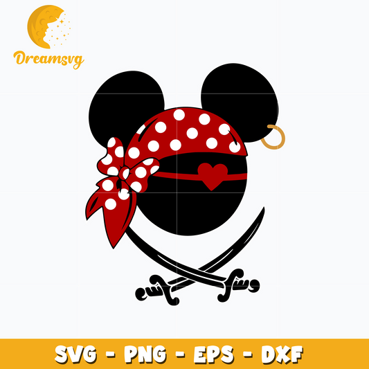 Mickey Mouse Cute Pirate svg