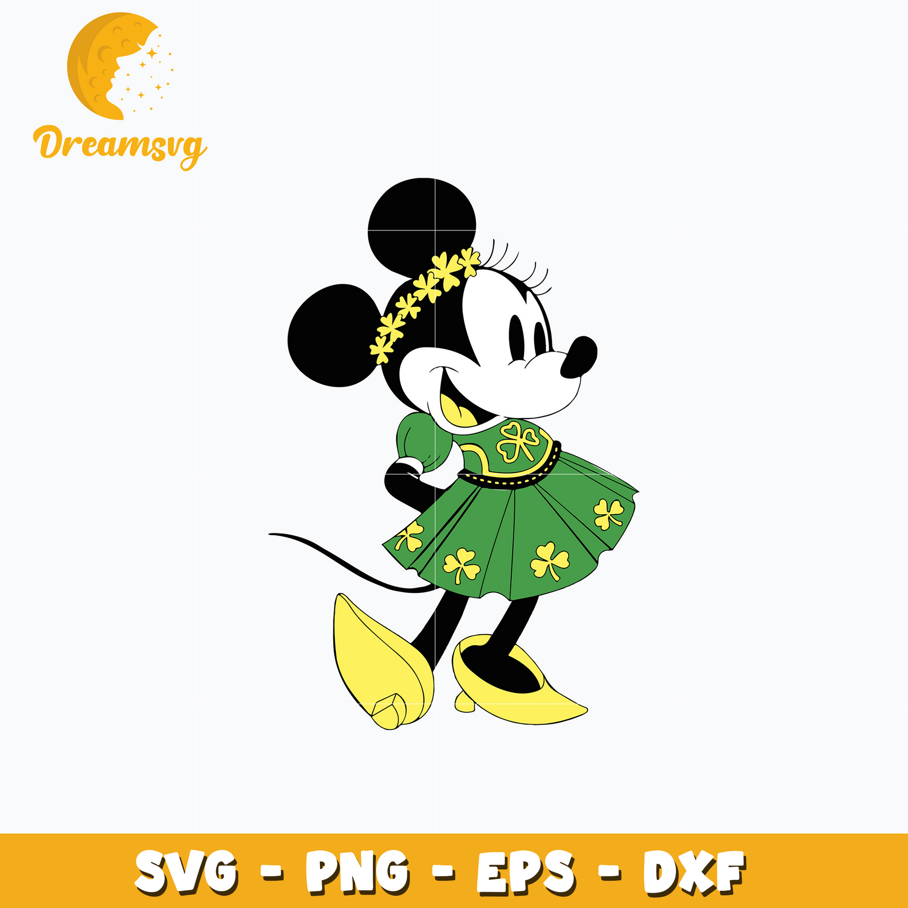 Minnie mouse girl patrick's day svg