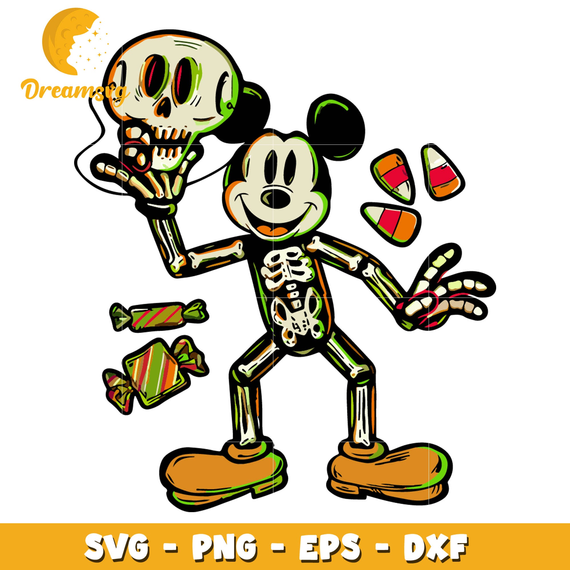 Disney Mickey Mouse skeleton svg – DreamSVG Store
