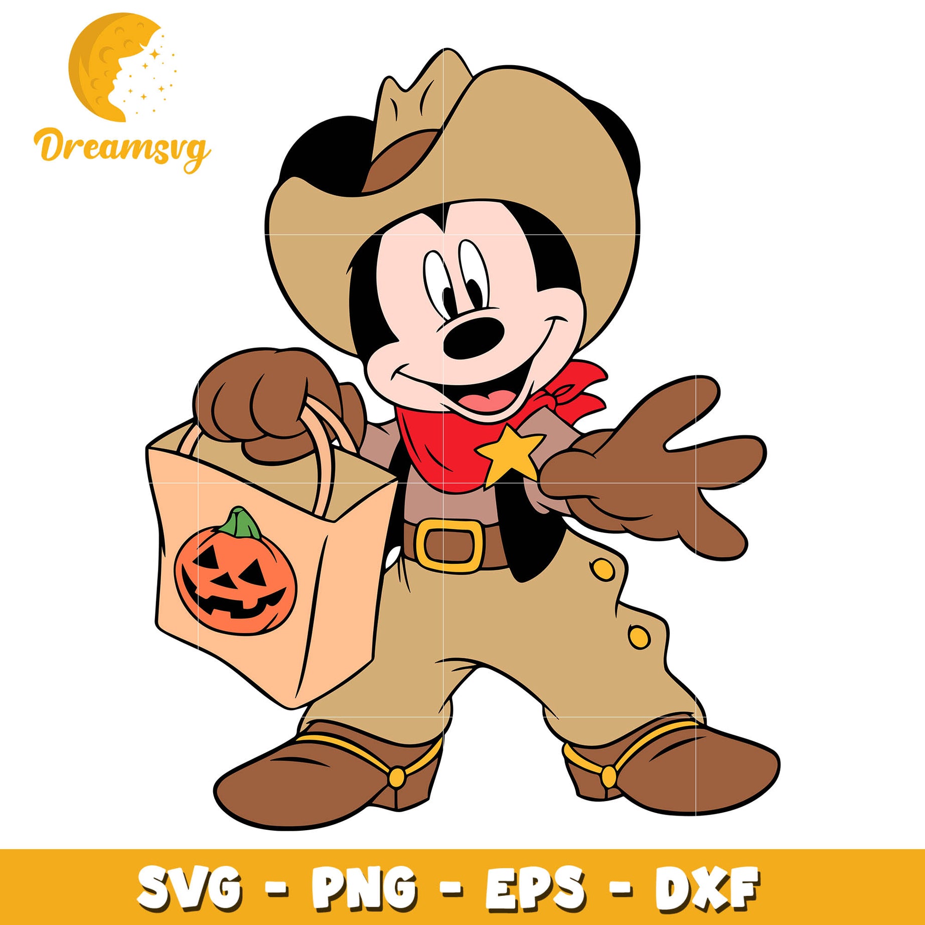 Mickey Cowboy Pumpkin Farm svg