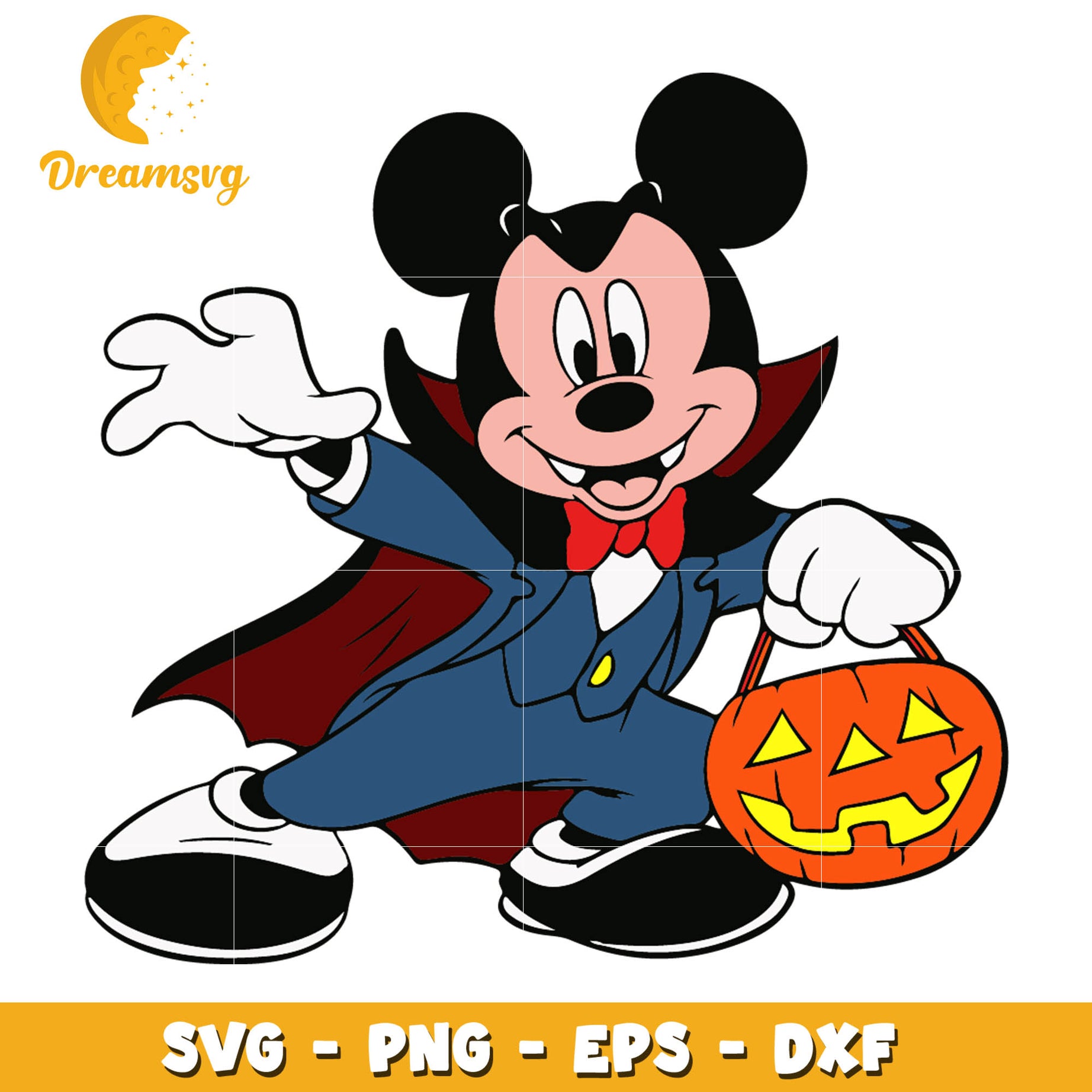 Mickey Mouse Vampire pumpkin svg