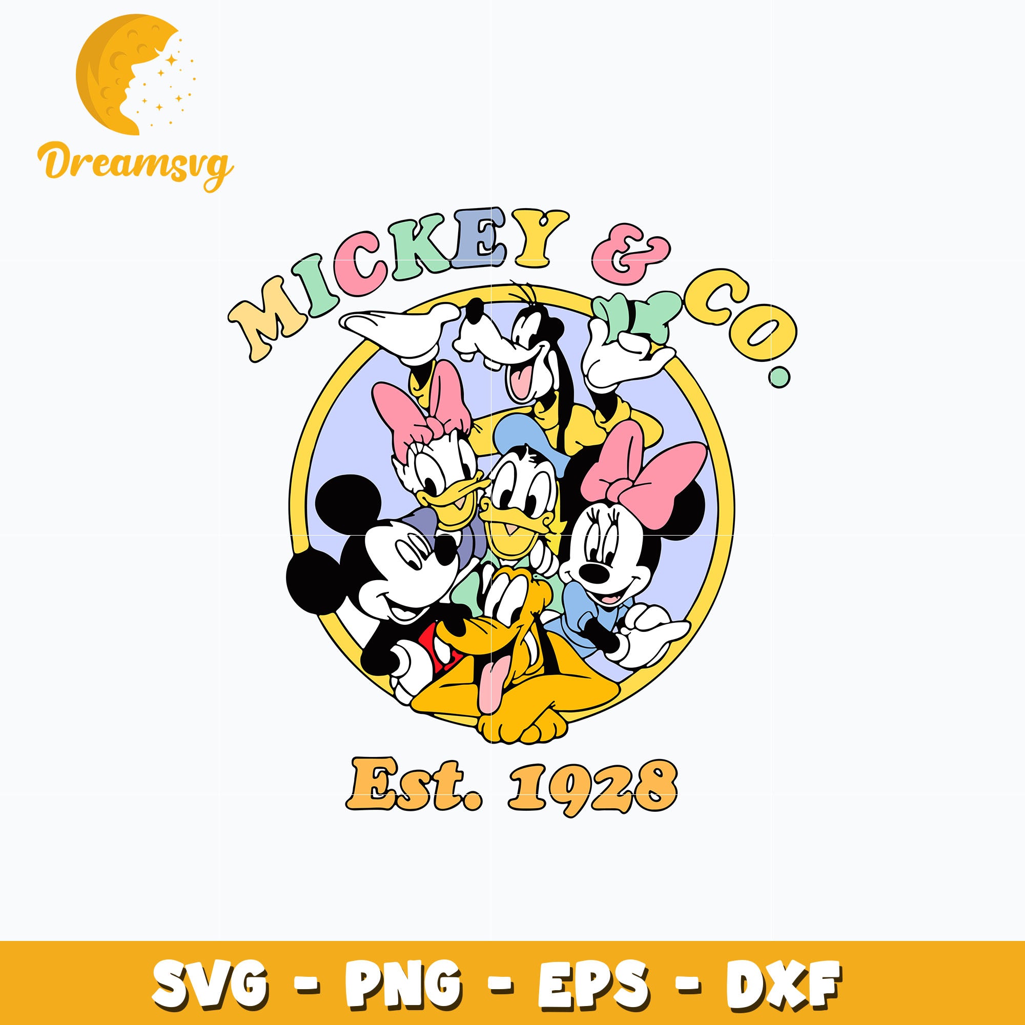 Disney Mickey and co est 1928 svg