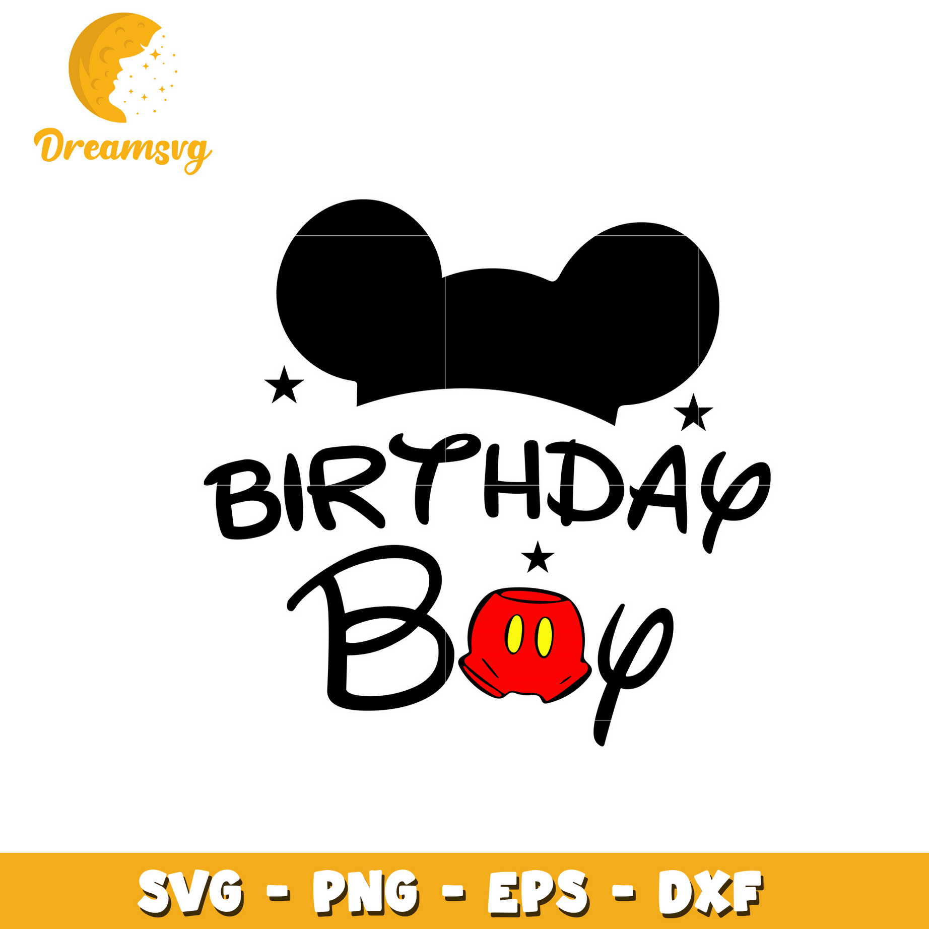 Mickey happy birthday boy svg