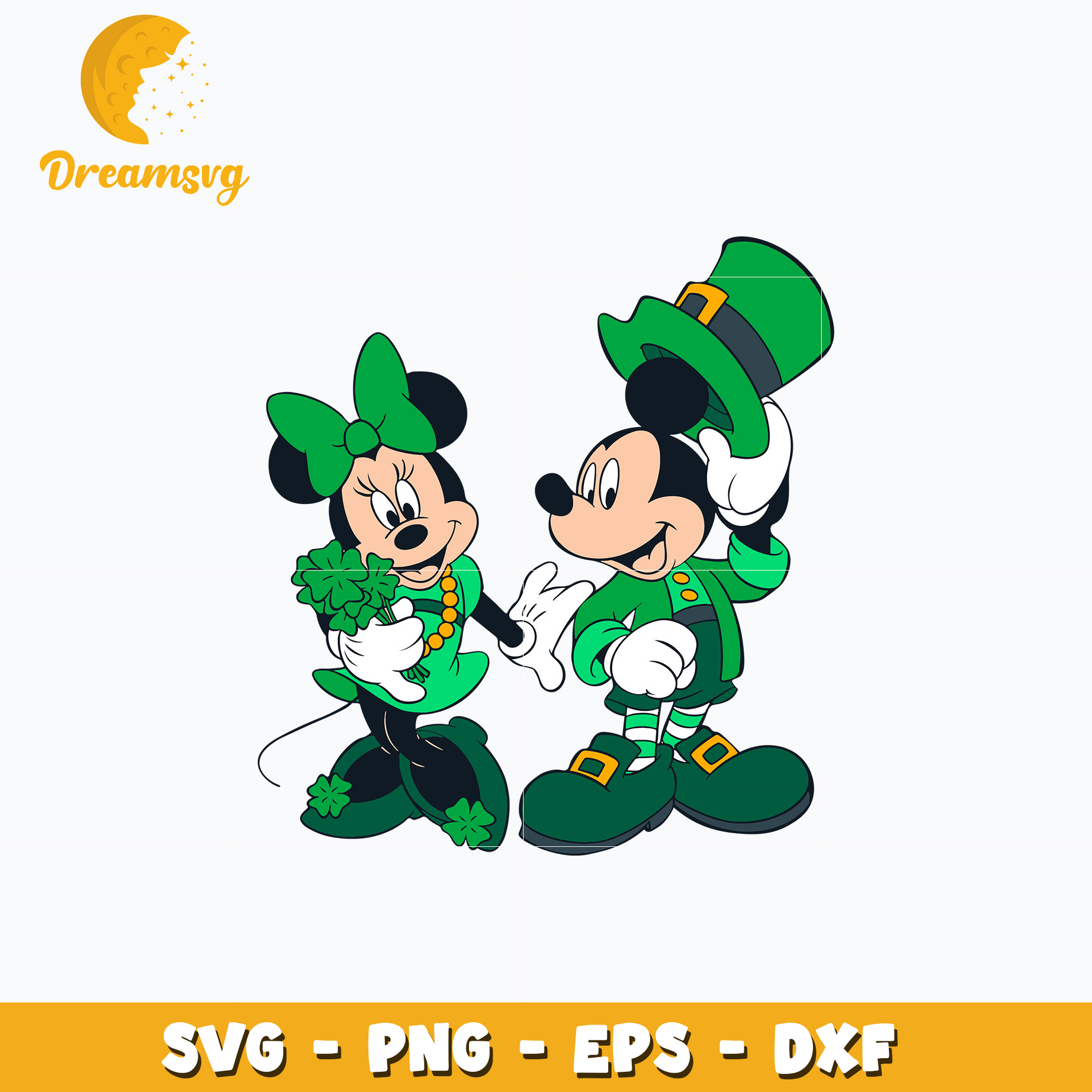 Mickey mouse couple patrick's day svg