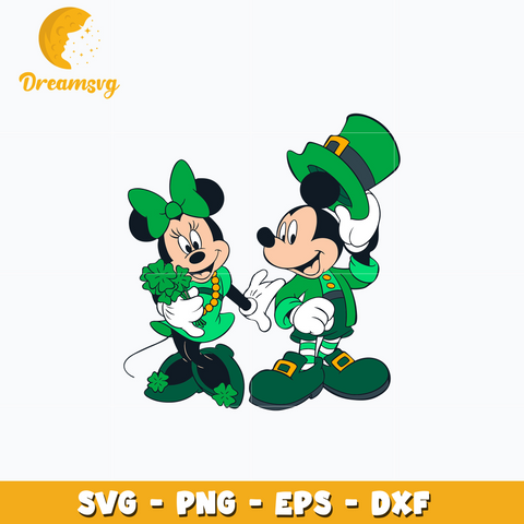 Mickey mouse couple patrick's day svg