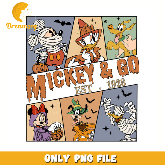 mickey and co halloween png, halloween decor png, halloween characters png
