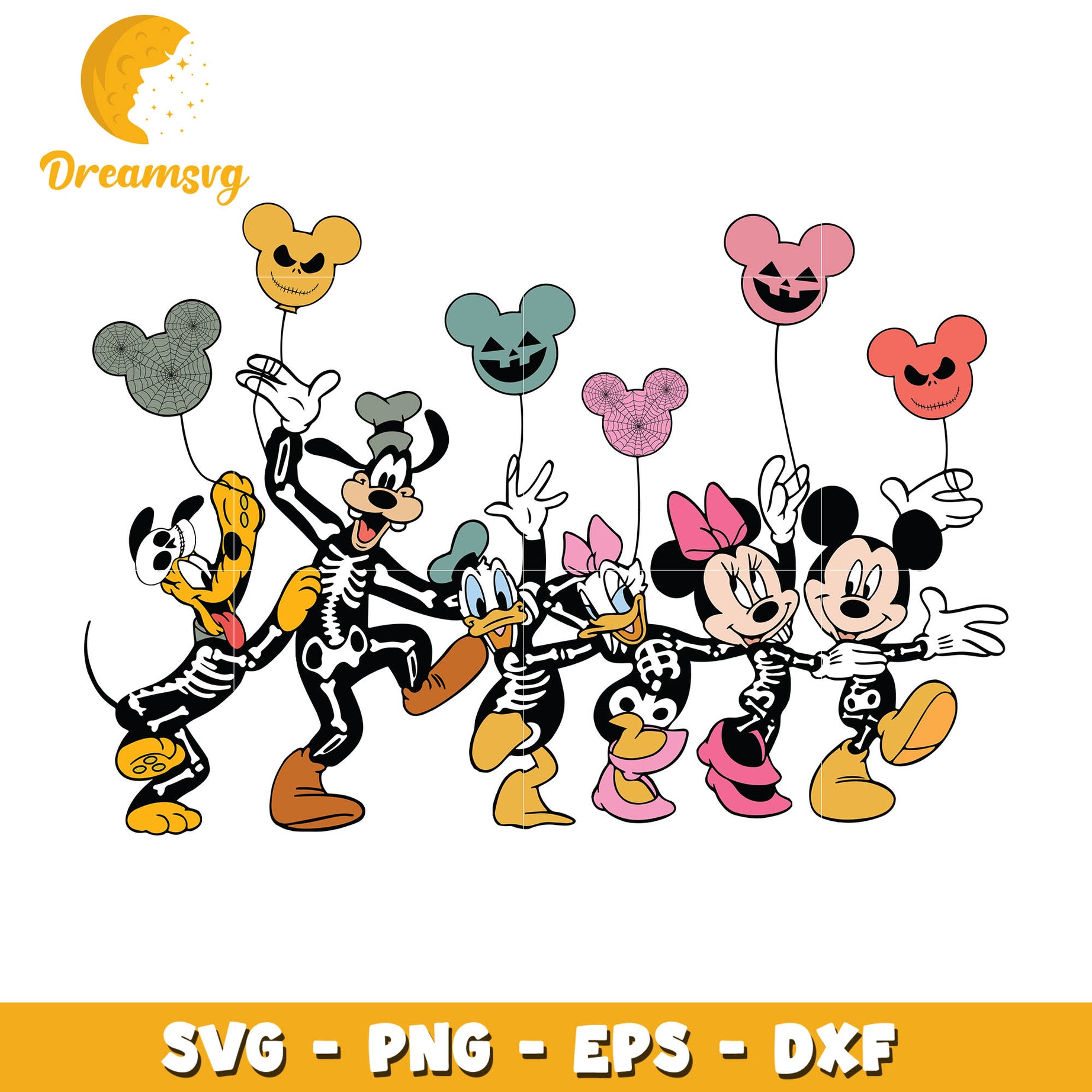 Halloween mickey and friend svg