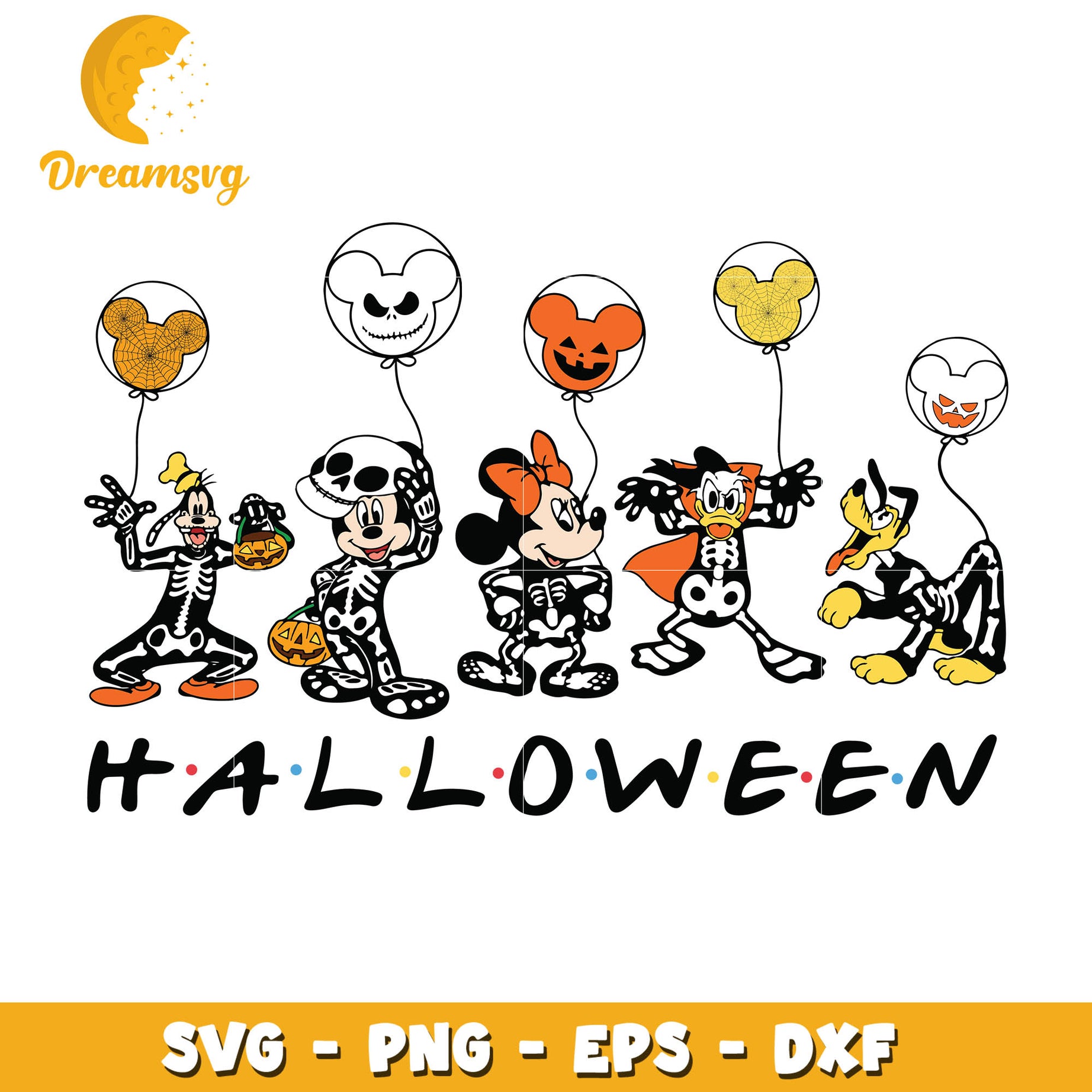 Mickey and friend halloween svg