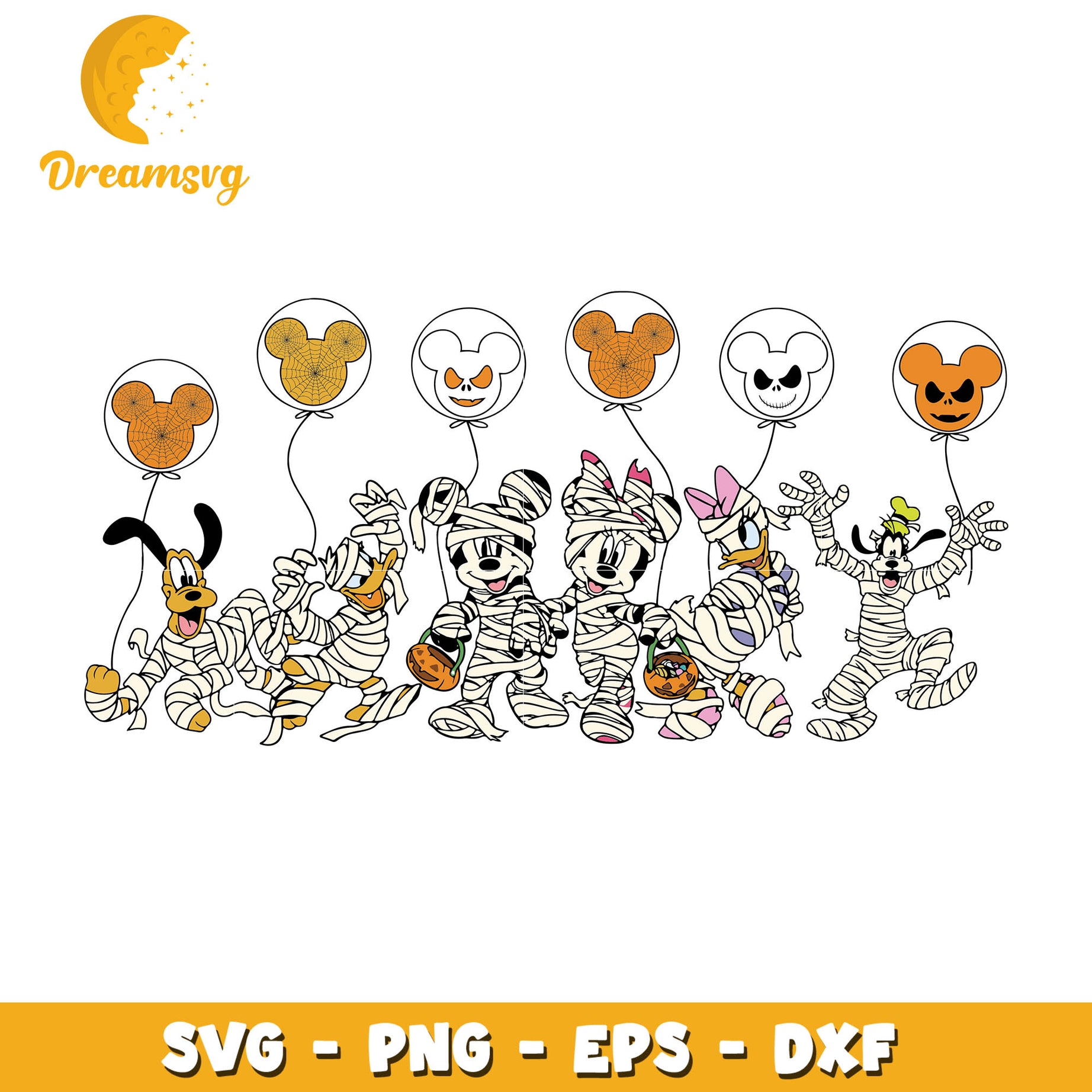 Mickey and friends Mummy svg