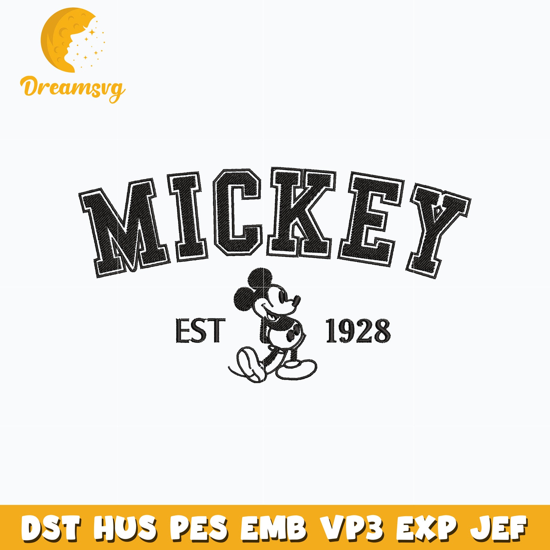 Mickey mouse est 1928 embroidery