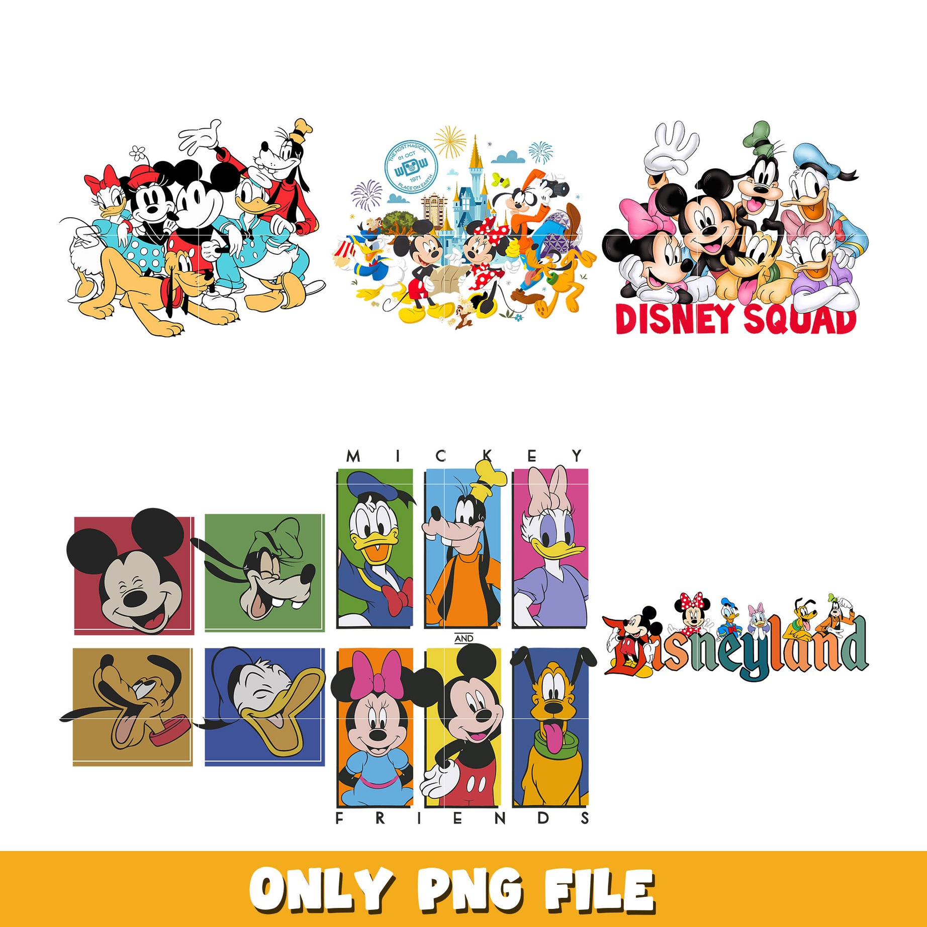 Mickey Mouse and Friends bundle png, Disney cartoon png, Digital download 