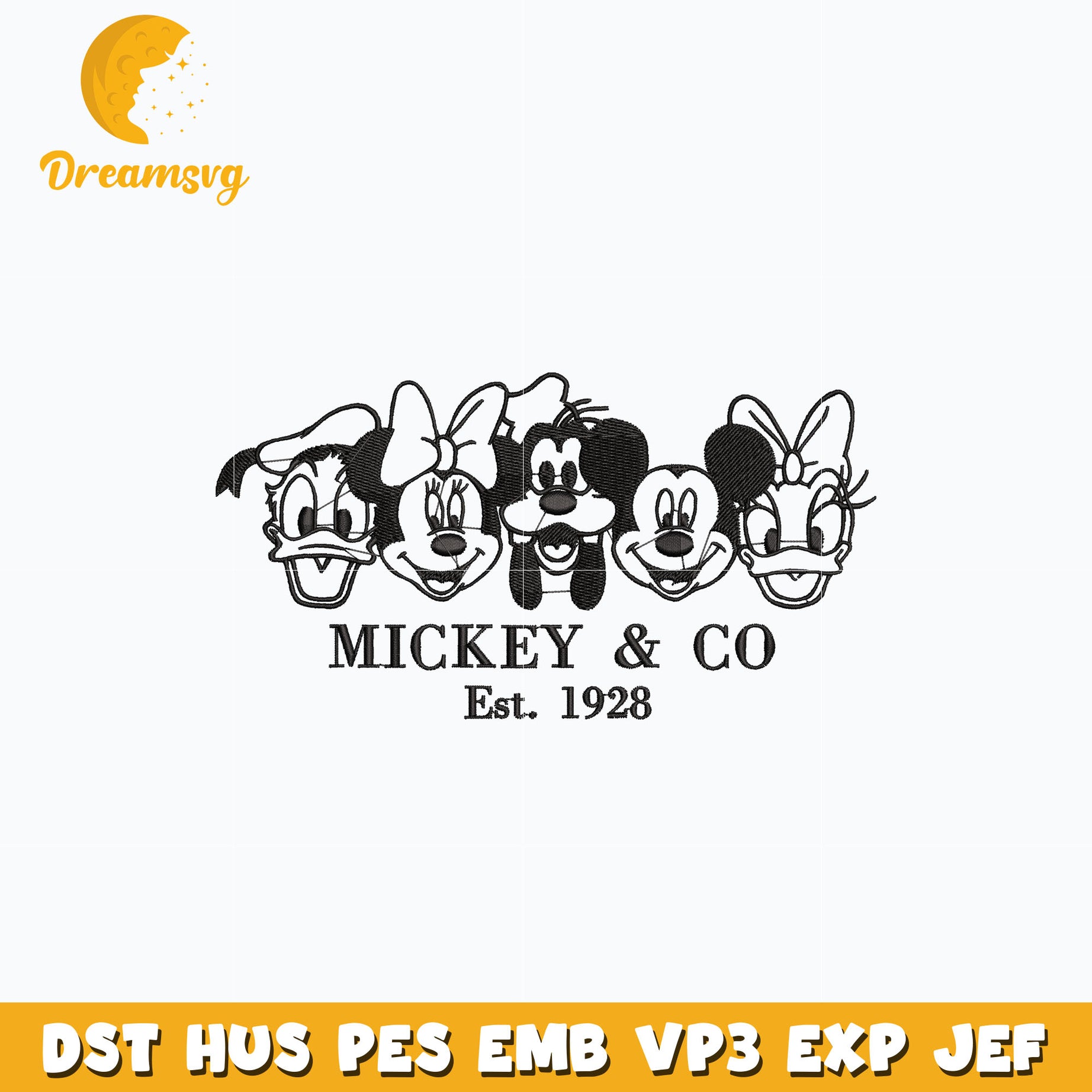 Mickey co friends est 1928 embroidery