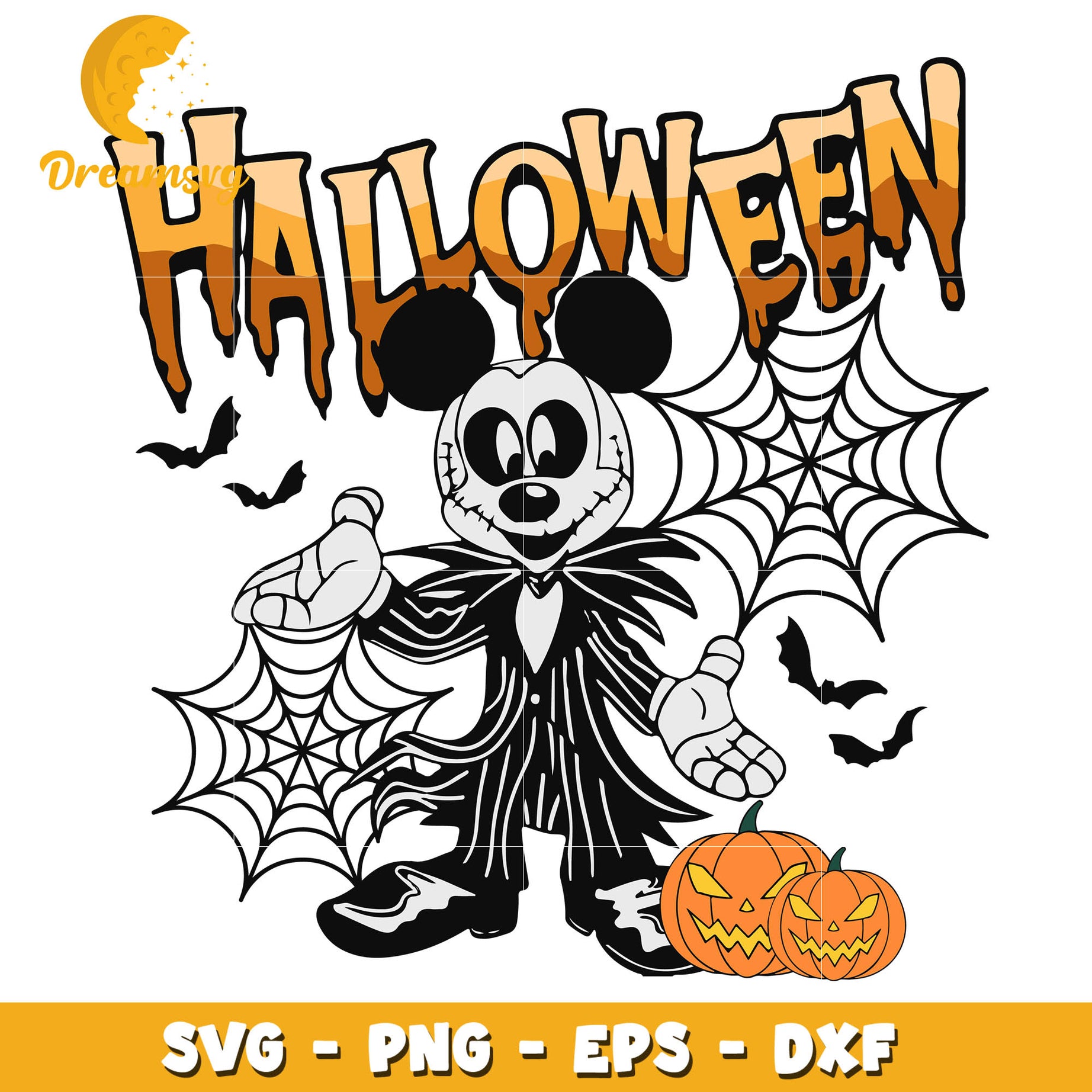 Mickey jack skellington halloween svg