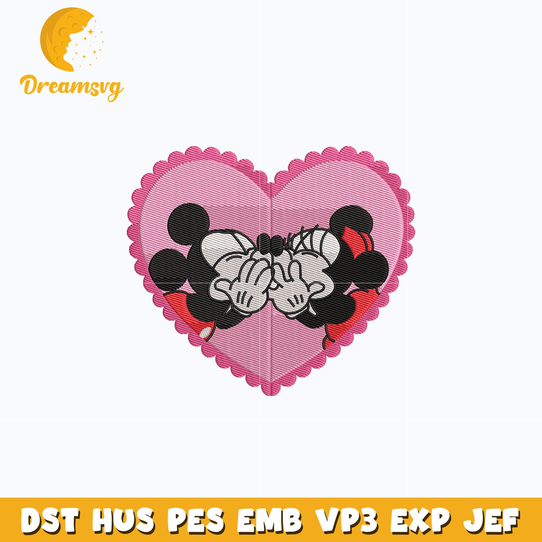 Mickey minnie couple embroidery