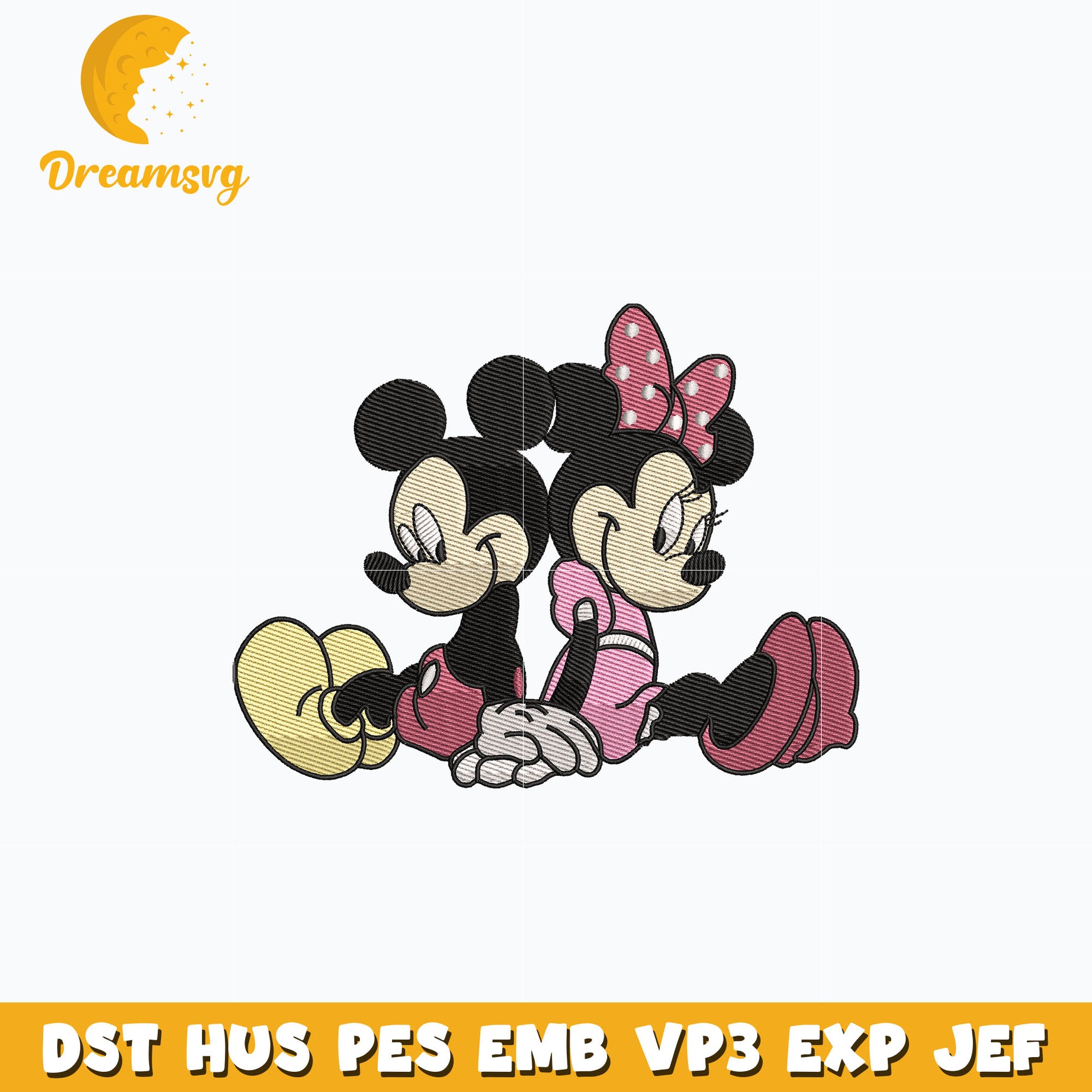 Mickey and minnie mouse embroidery