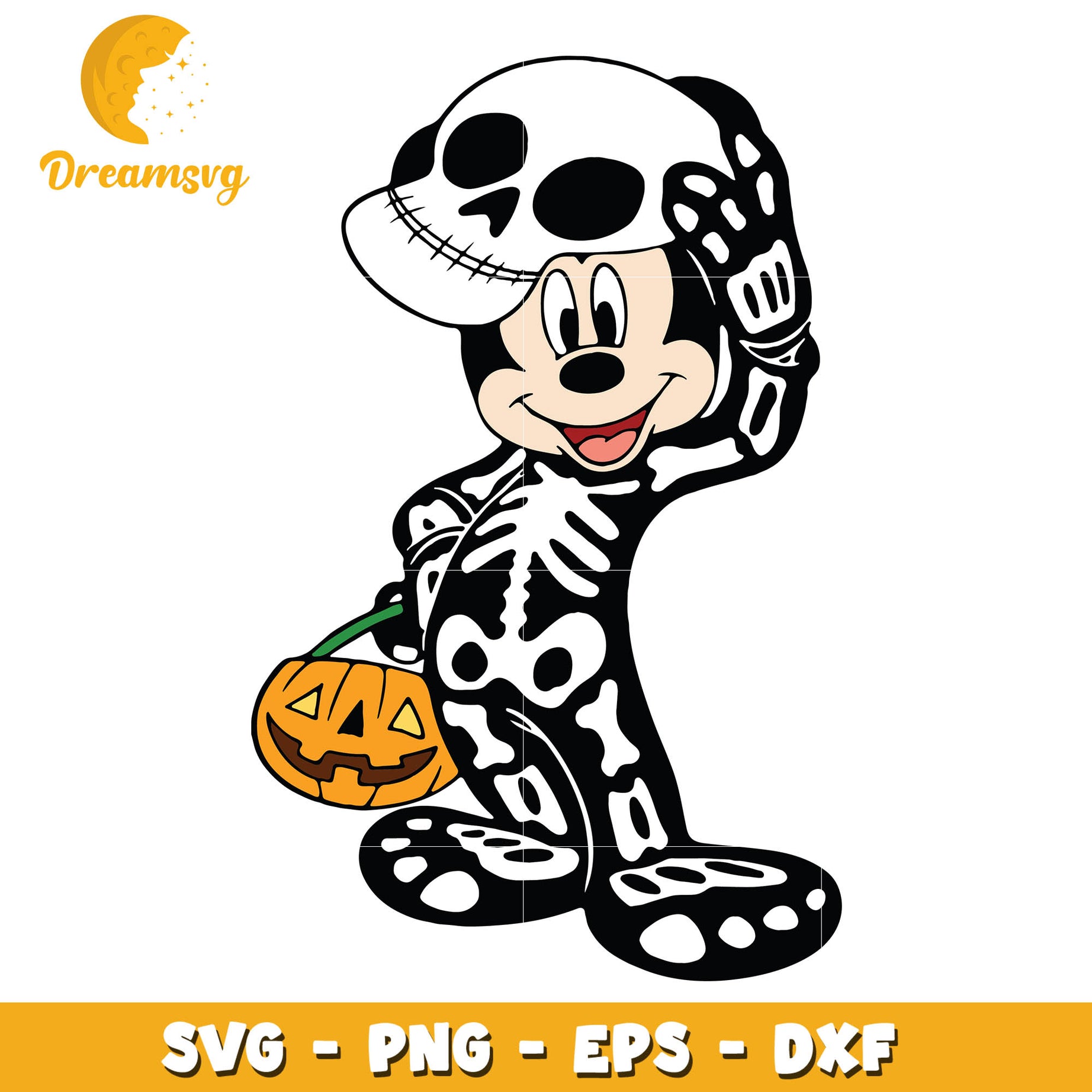 Mickey mouse cosplay skeleton svg