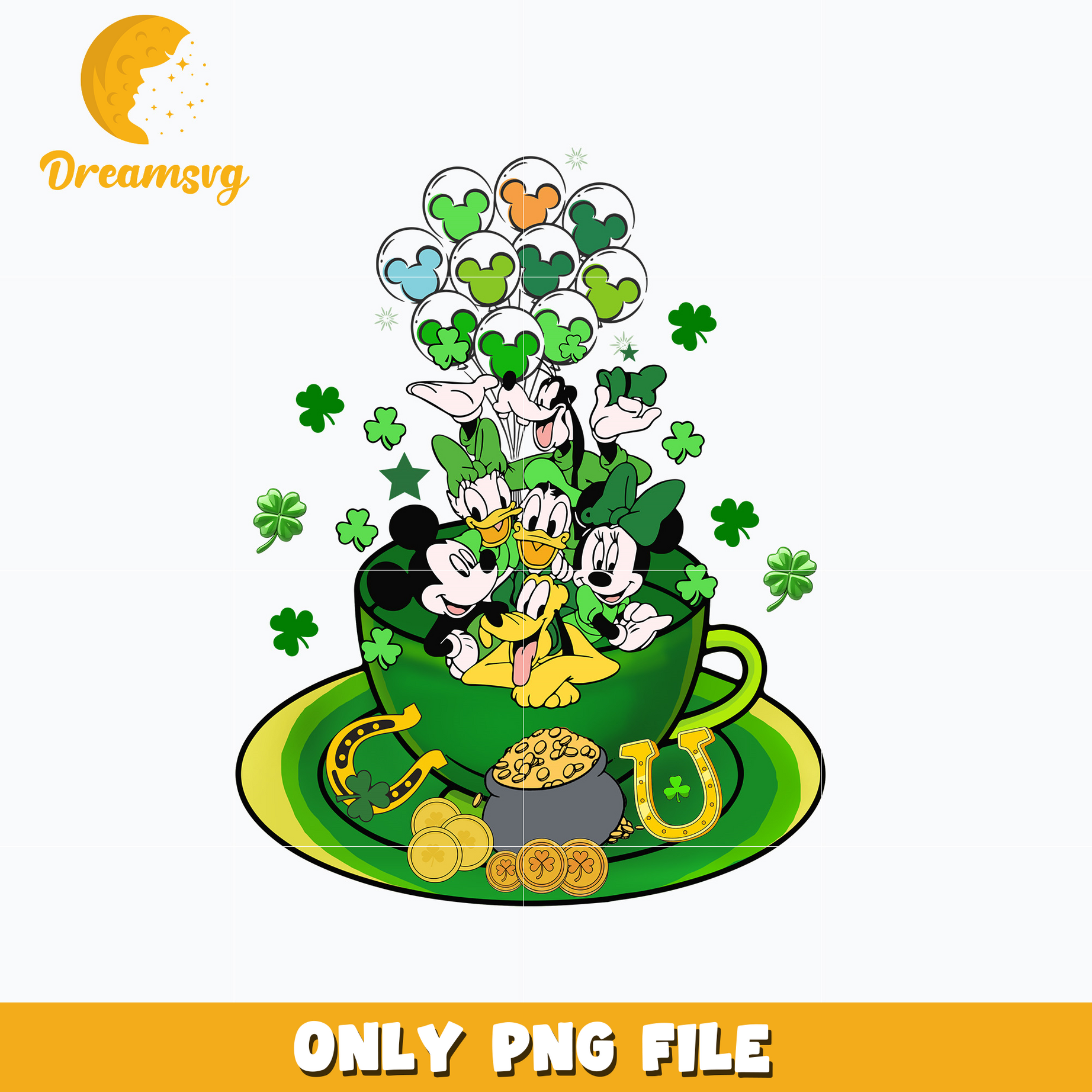 Mickey and friends  st. patrick's day png