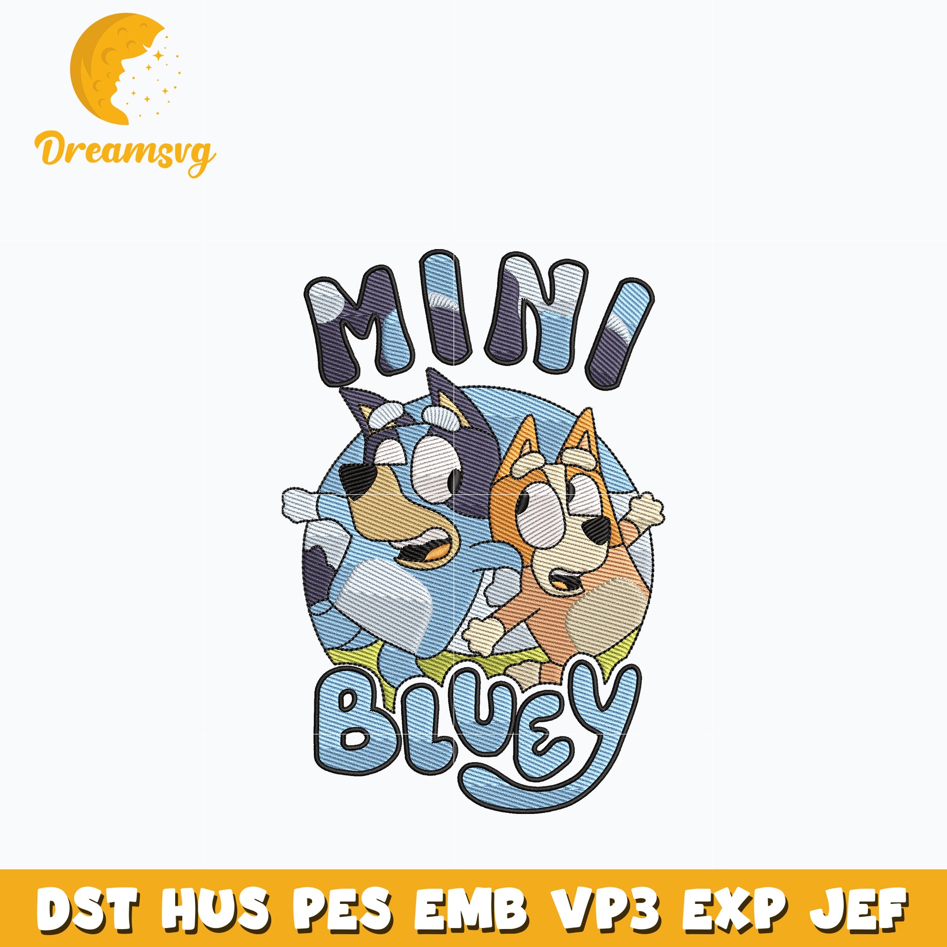 Mini bluey bingo embroidery design