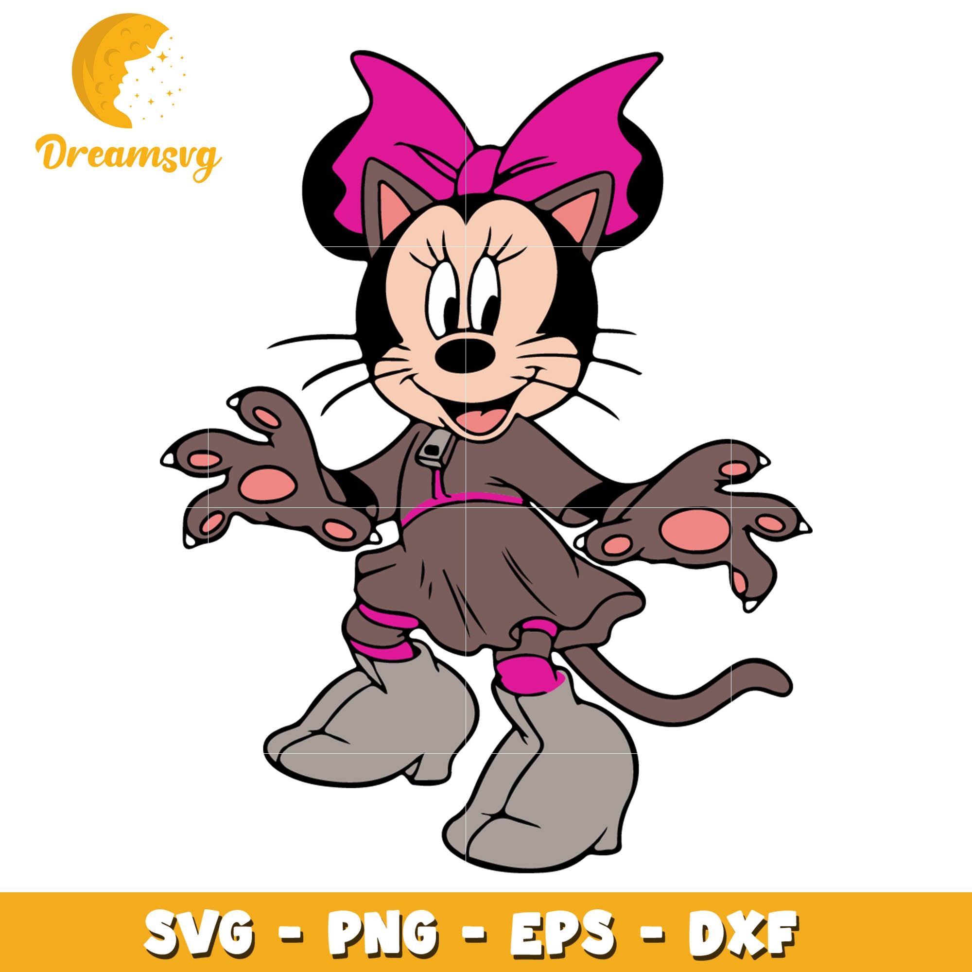 Minnie Mouse as a Cat svg – DreamSVG Store