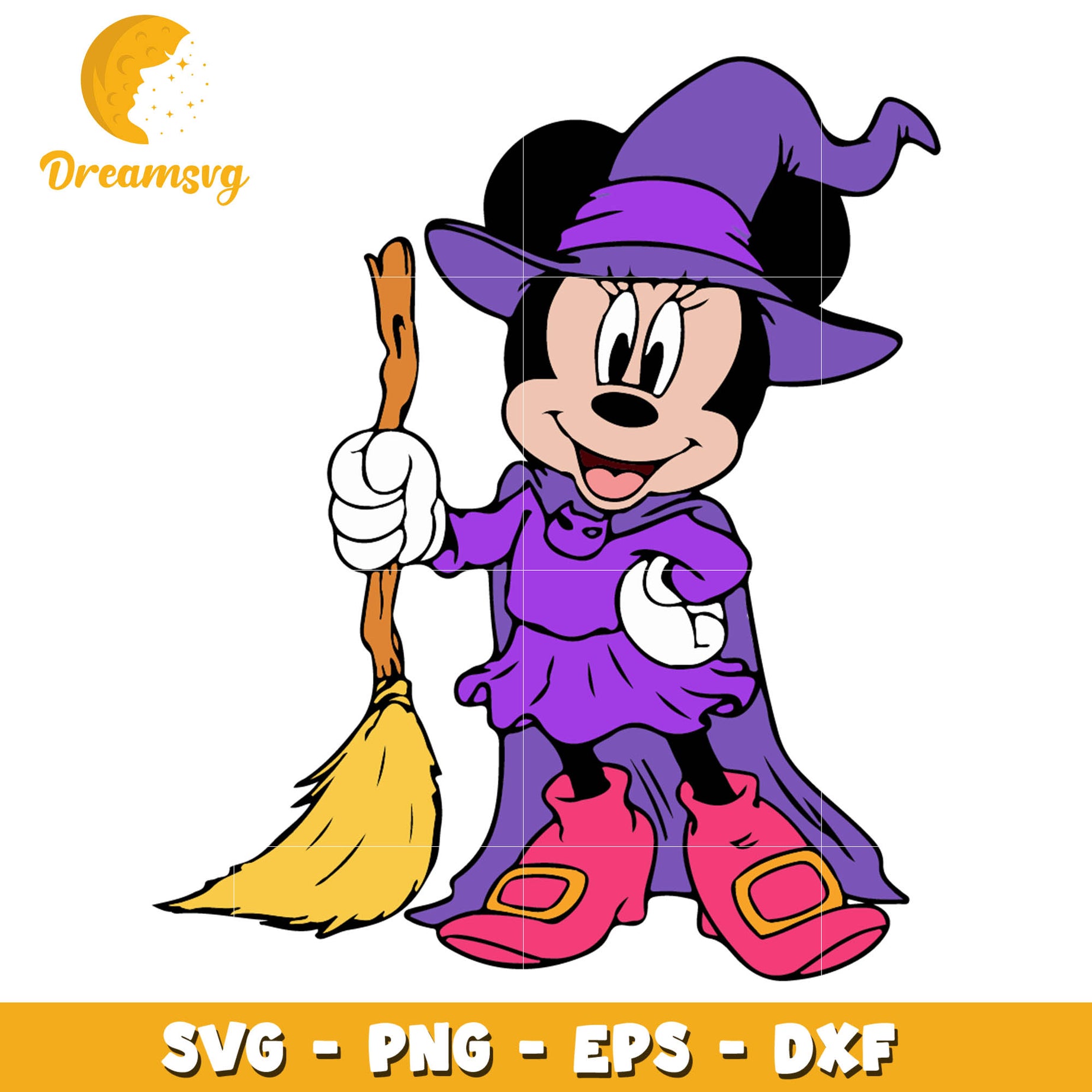 Halloween Minnie Mouse Witch svg