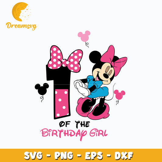1st of the birthday girl Svg, Minnie Mouse Svg