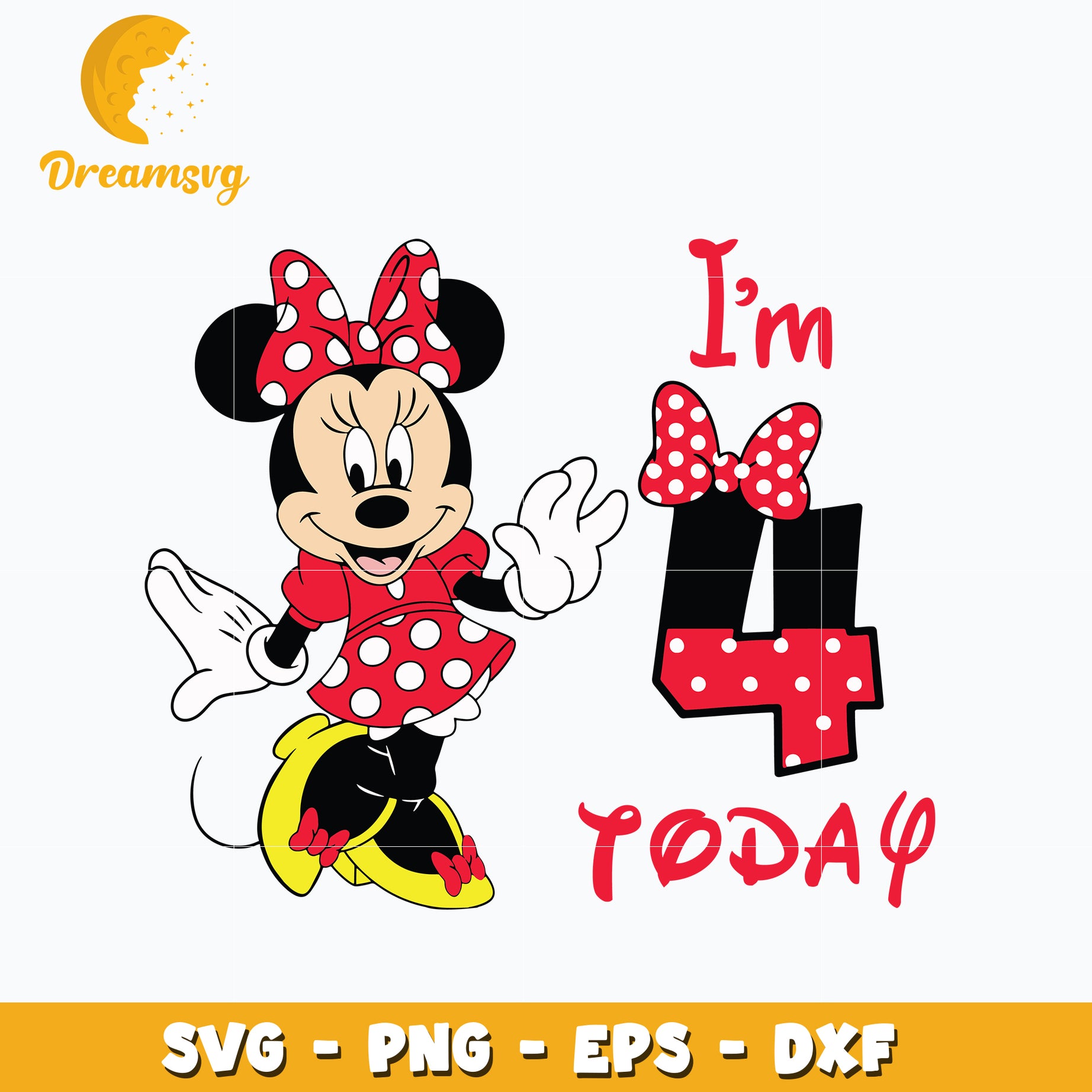 I'm 4th Today Minnie Mouse Svg