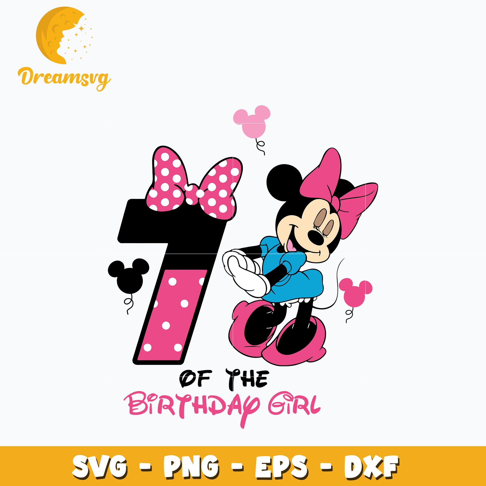 7th of the birthday girl Svg, Minnie Mouse Svg