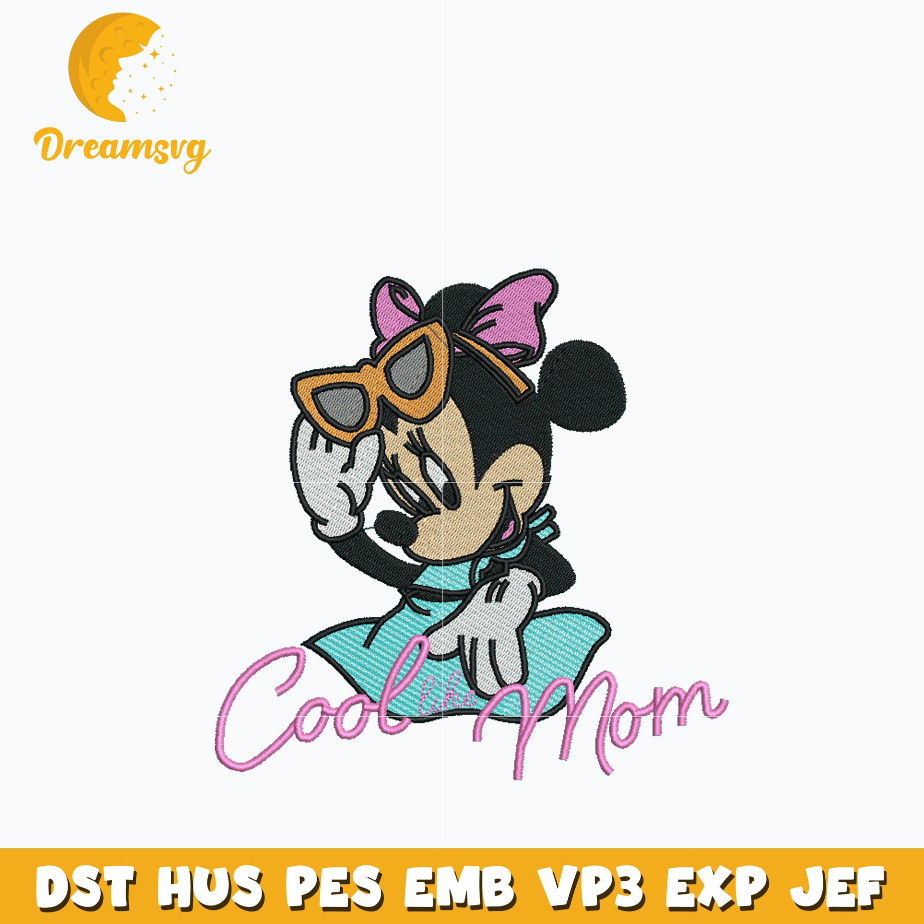 Minnie cook like mom embroidery design