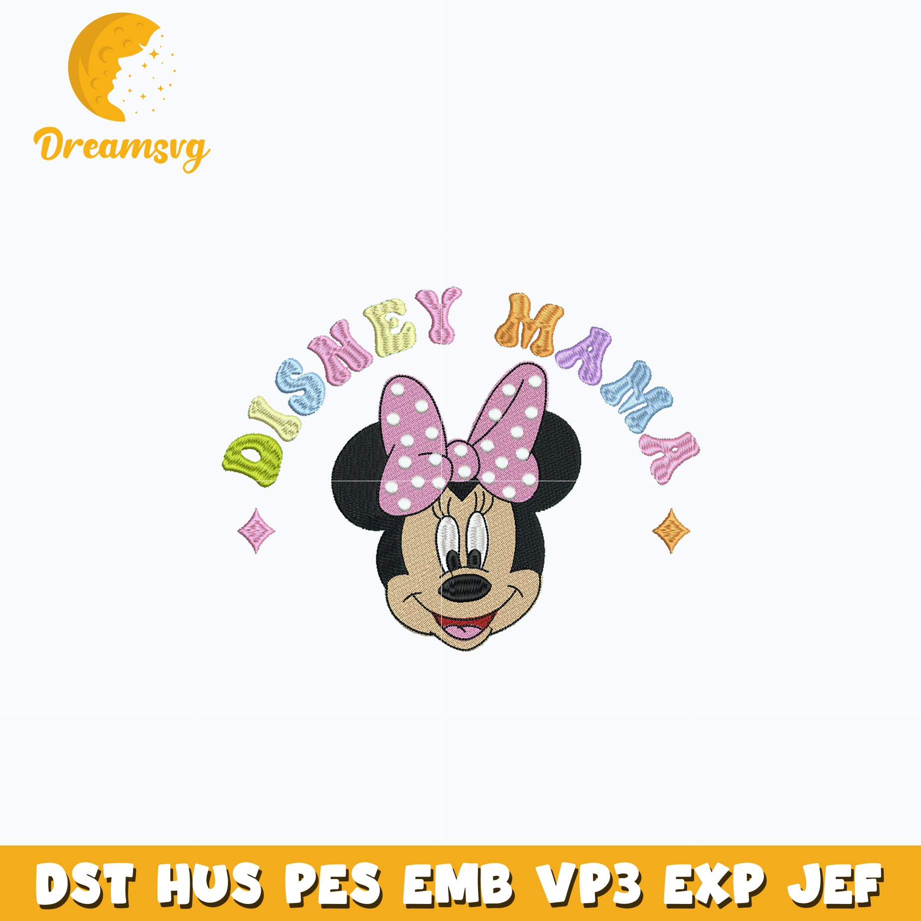 Minnie disney mama embroidery design