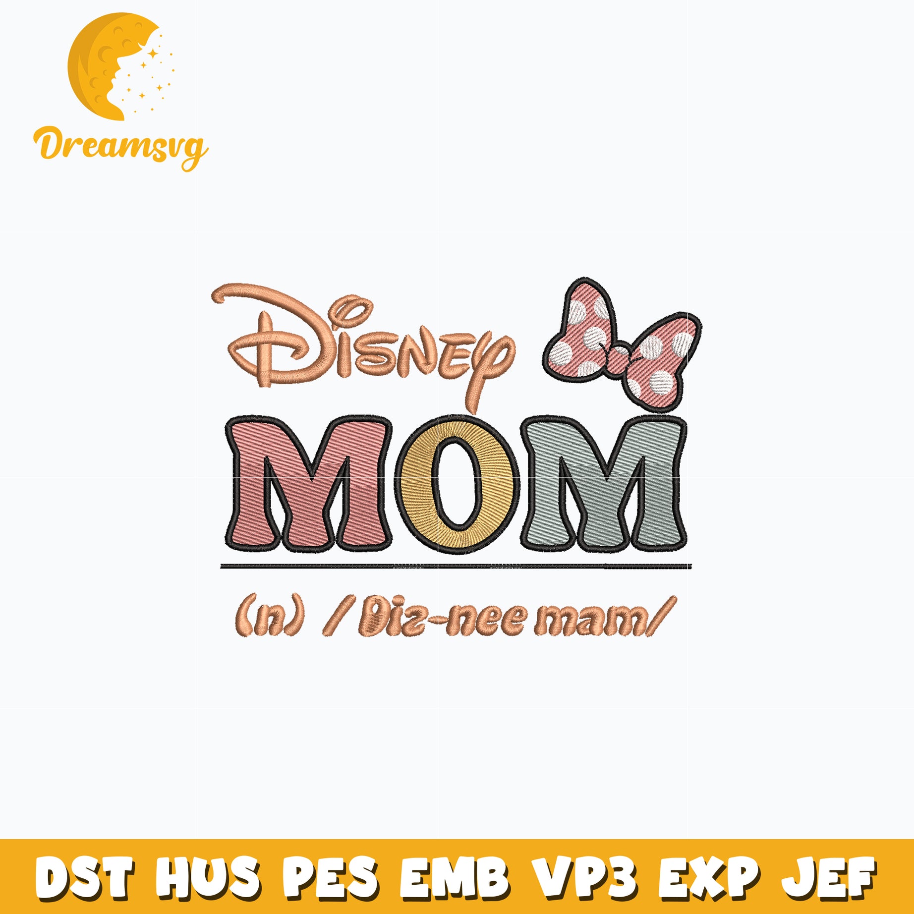 Disney mom embroidery design